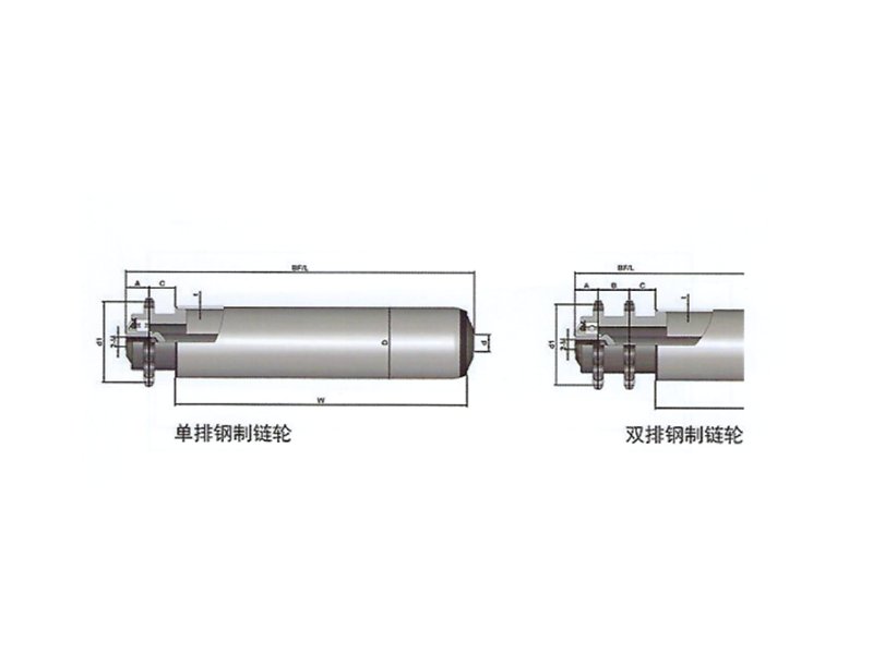 中负荷钢制单/双链输送辊筒