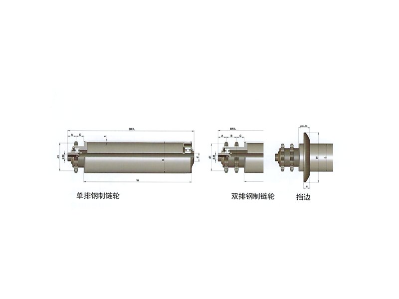 重负荷钢制单/双链输送辊筒